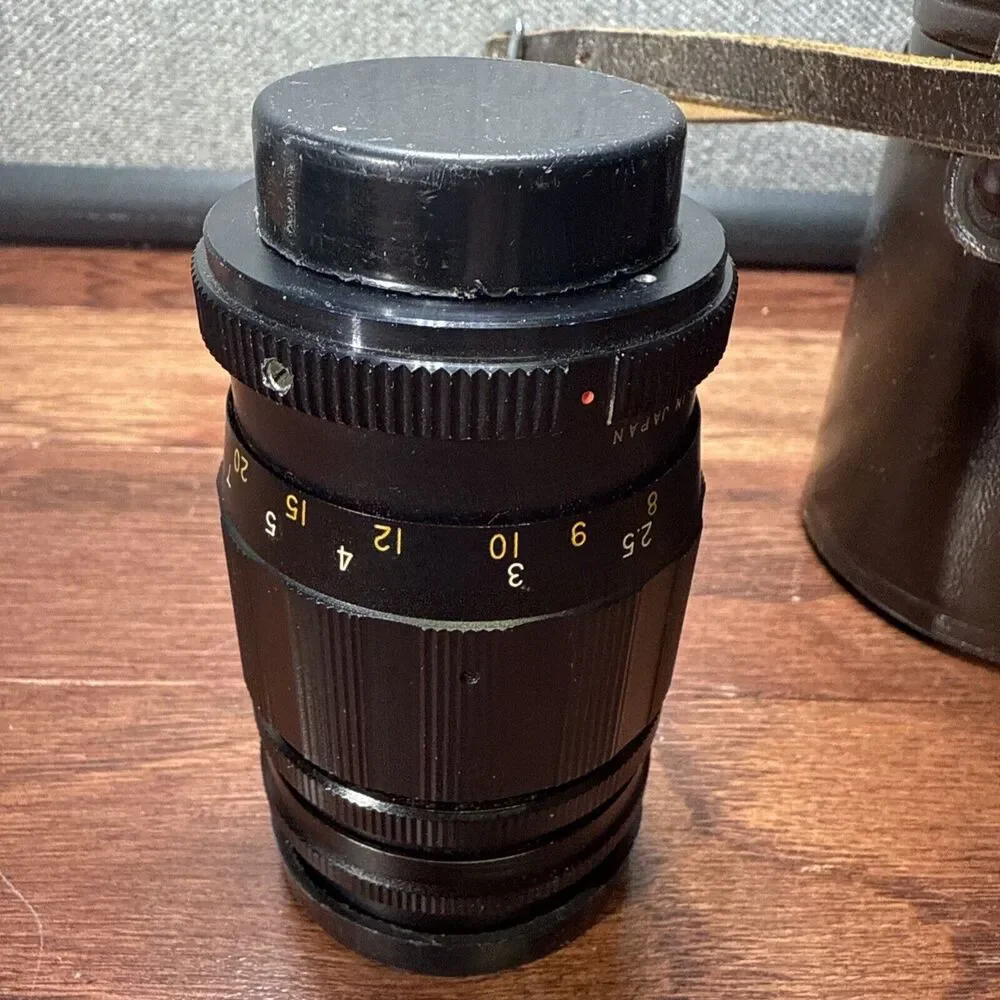Soligor f=l 35mm, l:3.5 Telephoto Lens Vintage No. H55097 W/ Vtg Nippon Case